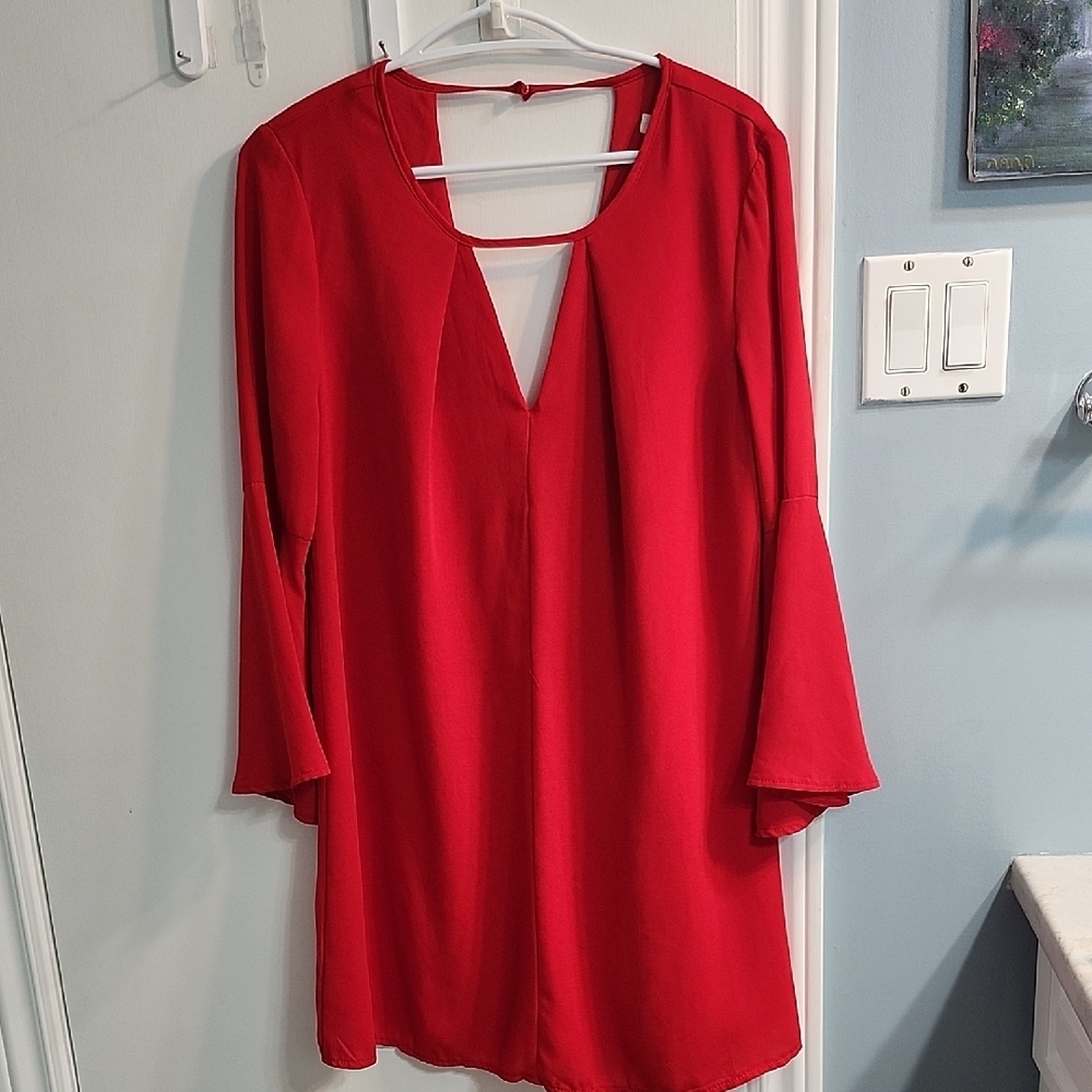 Essue Vibrant Red Tunic Top - Picture 3 of 4